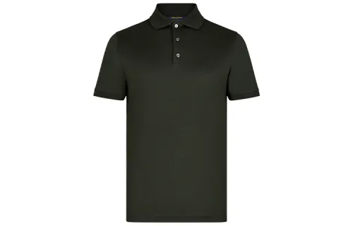 LOUIS VUITTON New Quarterly Products Of LV Polo Shirts Men's Green Polo Collar Moderate Straight Fit
