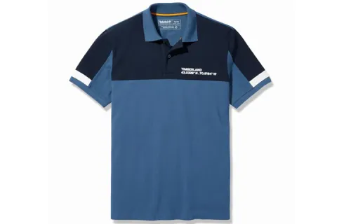 Timberland Polo Shirts Men's Blue Polo Collar Moderate Straight Fit