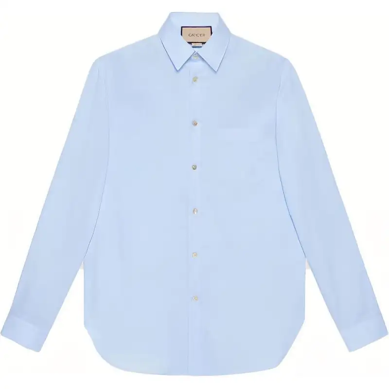 【Previous Season】Double G-embroidered cotton shirt