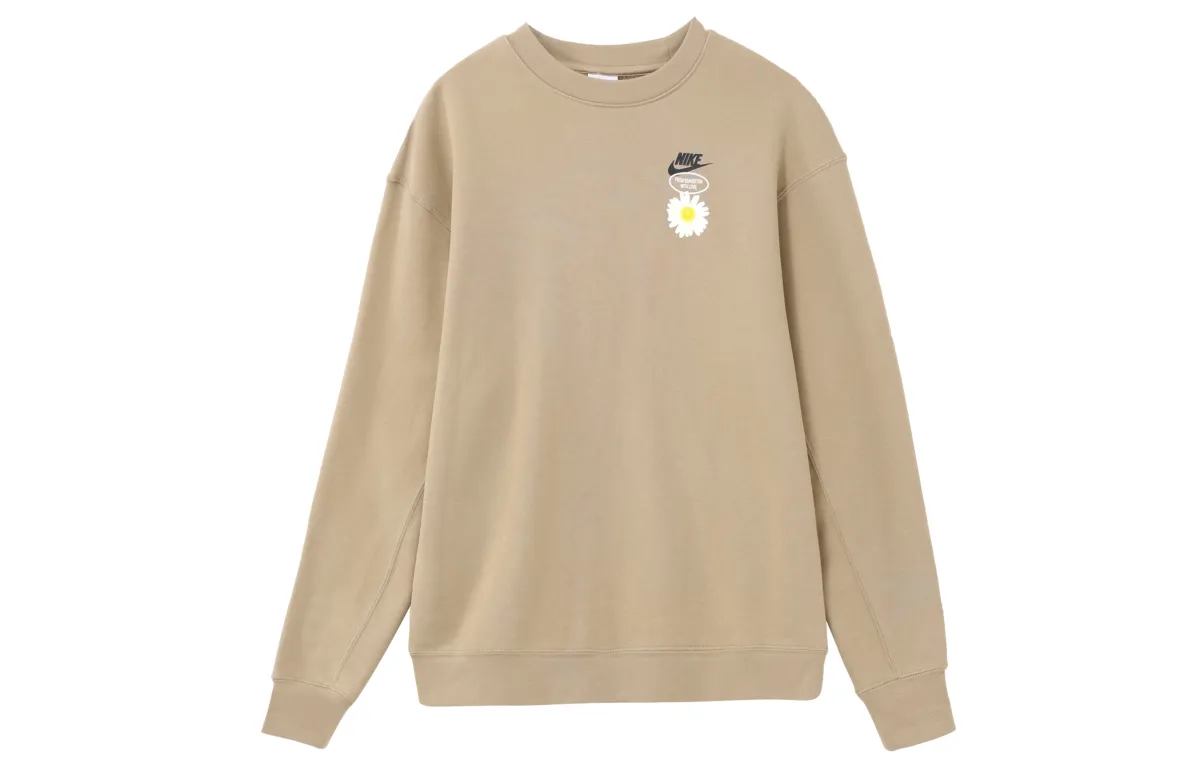 Nike Sweatshirts Men's Khaki Crew Neck Moderate