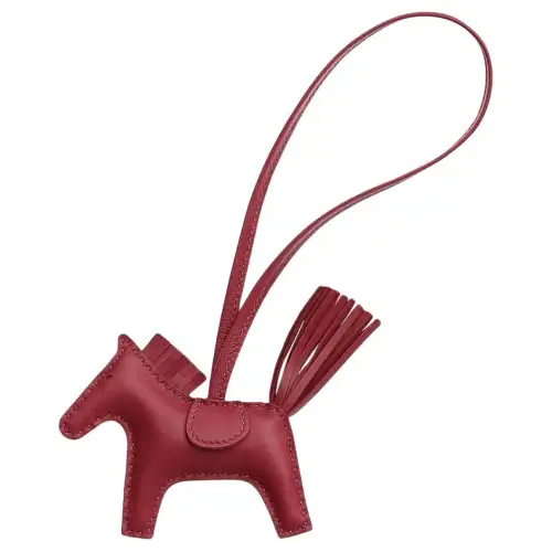 HERMES Sheepskin Charms Unisex Dark Red/Peach Red, Color