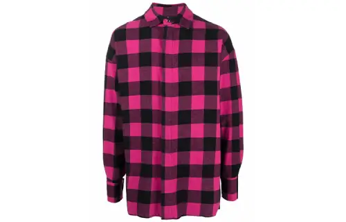 PALM ANGELS Checked Curved Logo Overshirt Shirt
