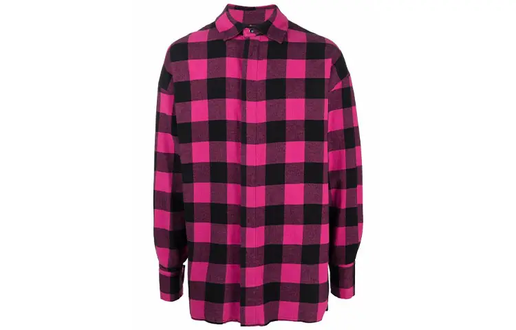 PALM ANGELS Checked Curved Logo Overshirt Shirt