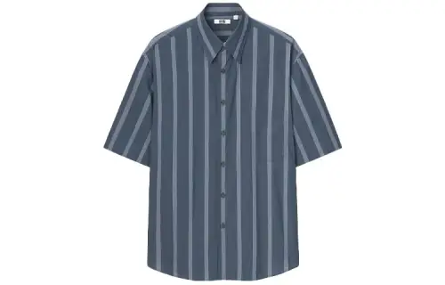 UNIQLO Shirts Men's Dark Blue Lapel Moderate Other