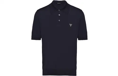 Prada logo-embroidered wool polo shirt