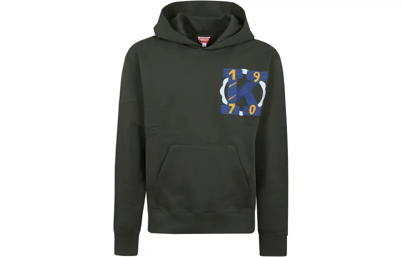KENZO Logo Embroidered Sleeved Hoodie