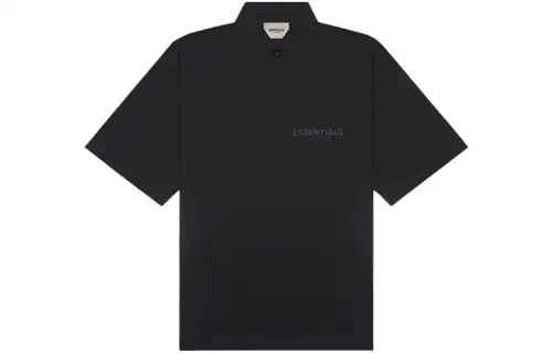 Fear Of God Essentials Short Sleeve Boxy Polo Weathered Black
