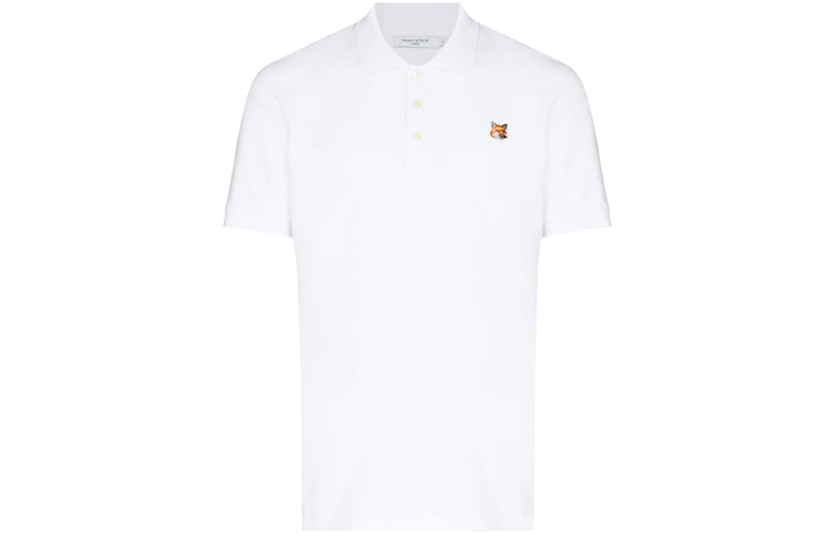 Мужское поло Maison Kitsune LogoPolo (белое)