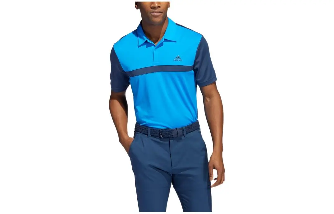 Adidas Polo Shirts Men's Blue Polo Collar Moderate Straight Fit