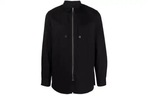 KENZO Shirts Men's Black Square Collar Moderate Shirt