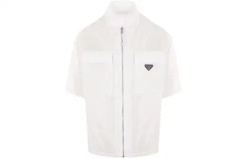 PRADA Shirts Men's White Pointed Collar Moderate Other