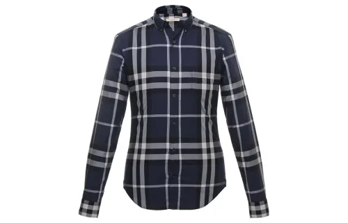 Burberry Shirts Men's Dark Blue Moderate Shirt