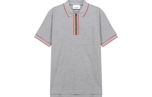 Burberry Polo Shirts Men's Gray Polo Collar Moderate Other