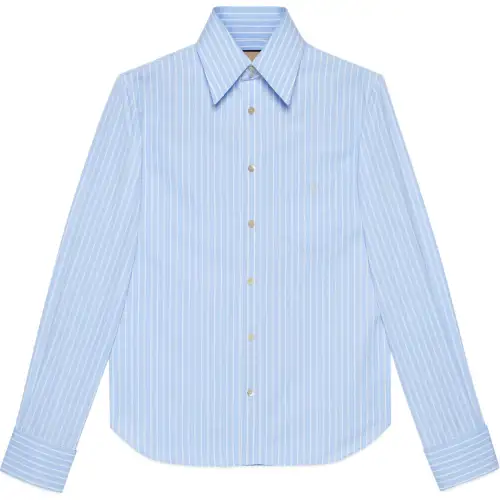 【Previous Season】logo-embroidered striped shirt