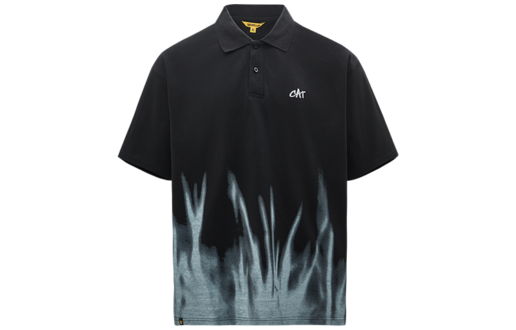 Футболка-поло CAT SS22 Gradient Logo (черная)