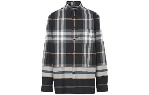 Burberry SS22 Shirt, Fall Men's Black Gray