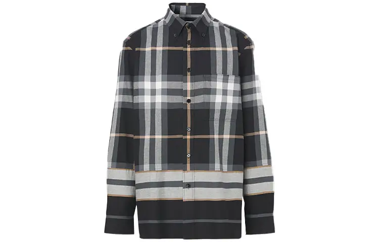 Burberry SS22 Shirt, Fall Men's Black Gray