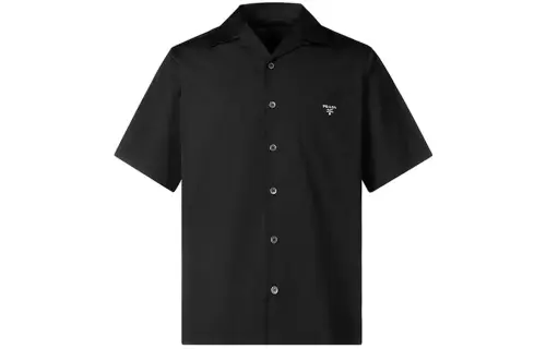 PRADA Shirts Men's Black Lapel Moderate Other