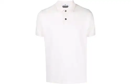 STONE ISLAND Polo Shirts Men's Light Pink Polo Collar Moderate Straight Fit