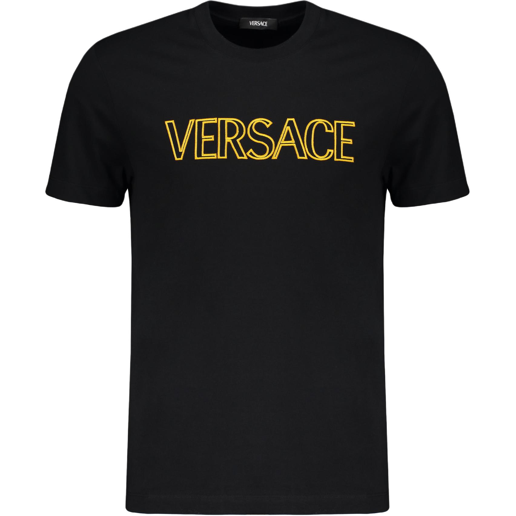 Мужская футболка Versace с логотипом (черная)