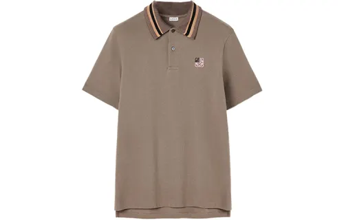 LOEWE Polo Shirts Men's Turquoise Polo Collar Moderate Straight Fit