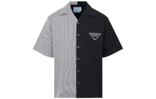PRADA Shirts Men's Black Lapel Moderate Other