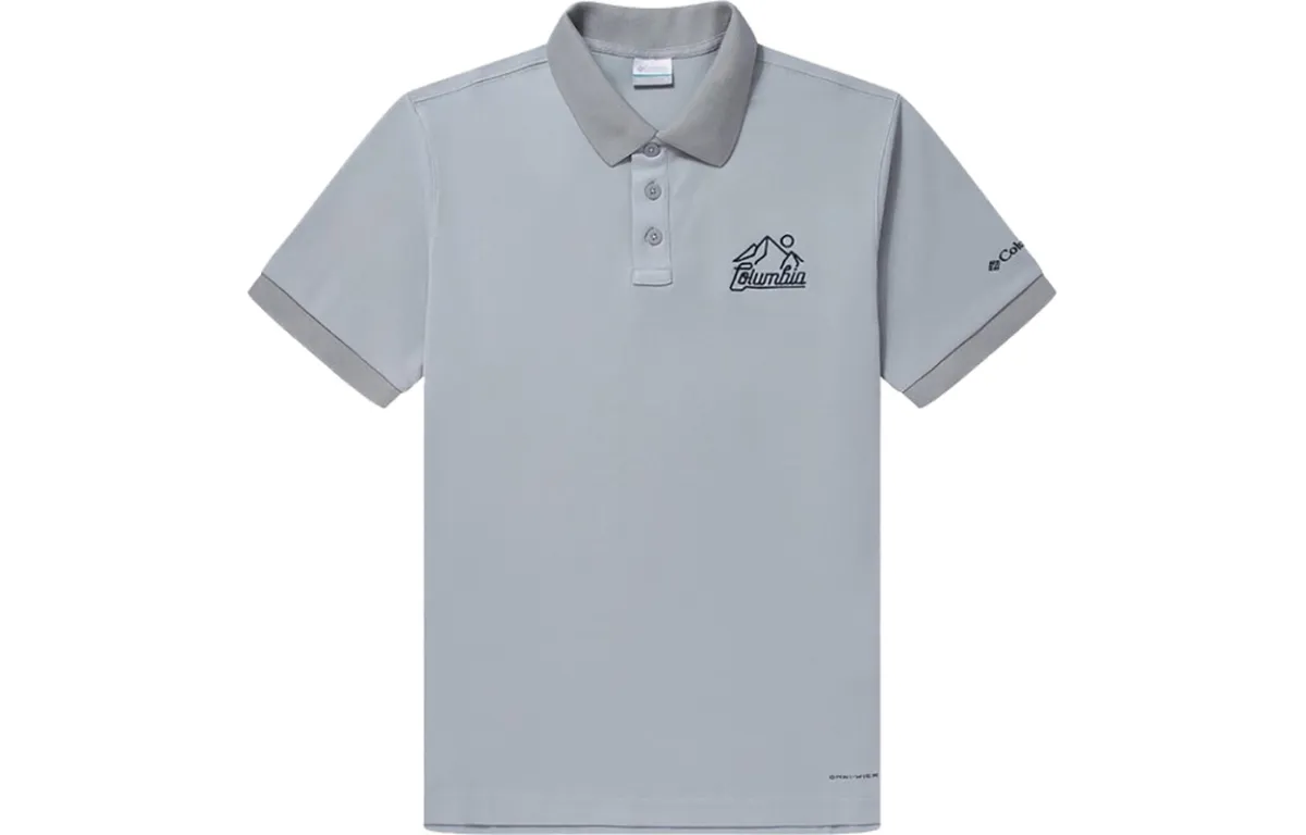 Columbia Polo Shirts Men's Gray Polo Collar Moderate Straight Fit