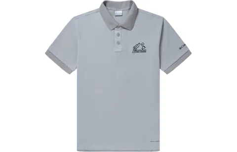 Columbia Polo Shirts Men's Gray Polo Collar Moderate Straight Fit