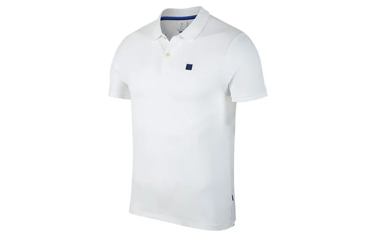 Nike Polo Shirts Men's White Polo Collar Moderate Straight Fit