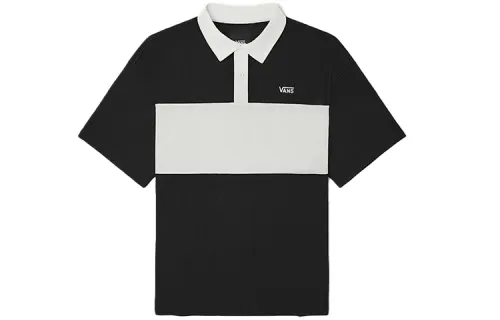 Vans Polo Shirts Men's Black Polo Collar Moderate Straight Fit