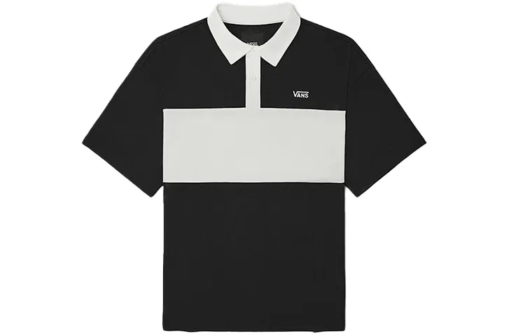 Vans Polo Shirts Men's Black Polo Collar Moderate Straight Fit
