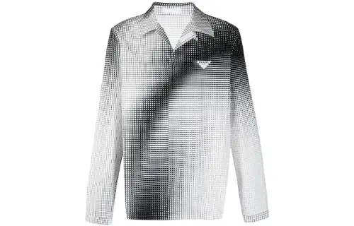 PRADA Shirts Men's Gray Lapel Moderate