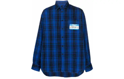 Vetements Shirts Men's Blue Lapel Moderate Shirt