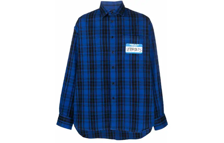 Vetements Shirts Men's Blue Lapel Moderate Shirt