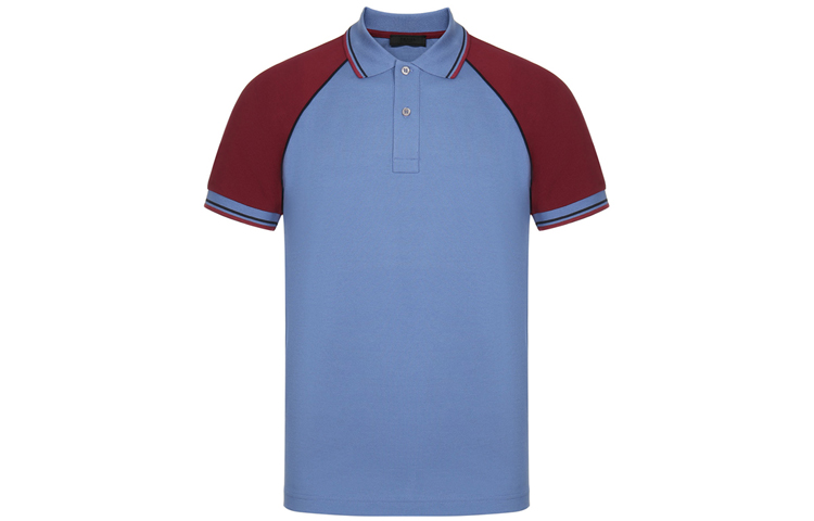 PRADA Polo Shirts Men's Blue Polo Collar Moderate Straight Fit
