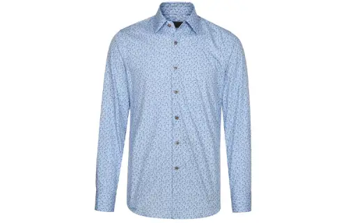 PRADA Shirts Men's Blue Pointed Collar Moderate