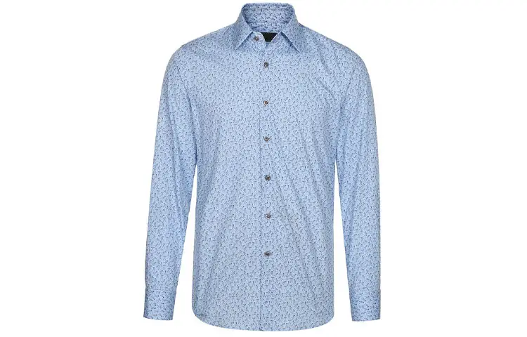 PRADA Shirts Men's Blue Pointed Collar Moderate