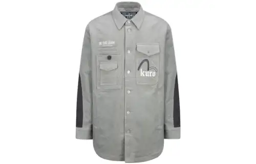 EVISU Shirts Men's Gray Moderate