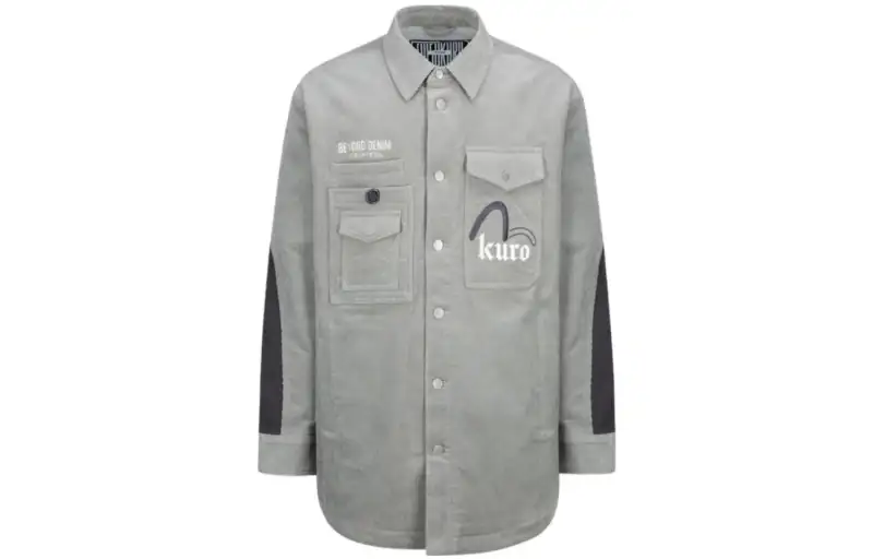 EVISU Shirts Men's Gray Moderate