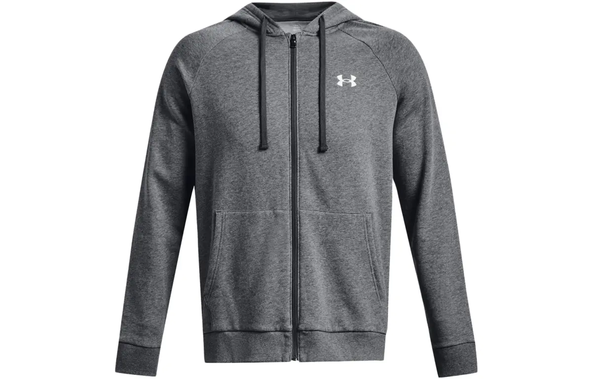 Under Armour Rival Fleece Sweatshirts Men's Gray Hooded Moderate Cardigan