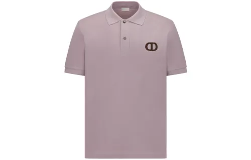 DIOR Quarterly New Products Polo Shirts Men's Purple Polo Collar Moderate Straight Fit