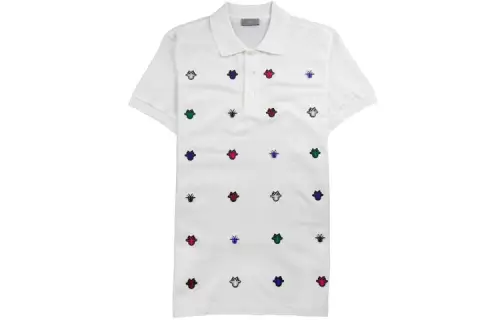 DIOR Quarterly New Products Polo Shirts Men's White Polo Collar Moderate Straight Fit