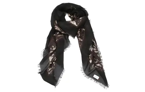 GUCCI Fashion 85% Modal Scarves Women's Black