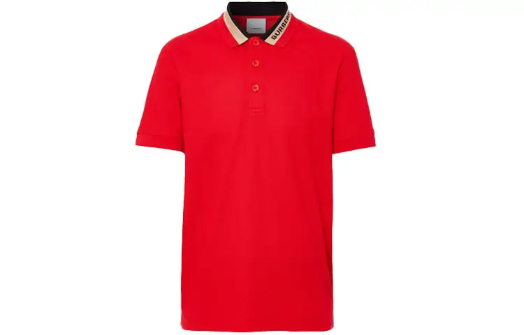 Burberry Polo Shirts Men's Red Polo Collar Moderate Other