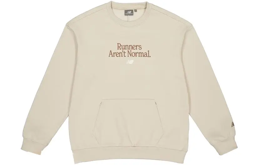 New Balance Sweatshirts Men's Khaki Crew Neck Moderate Regular