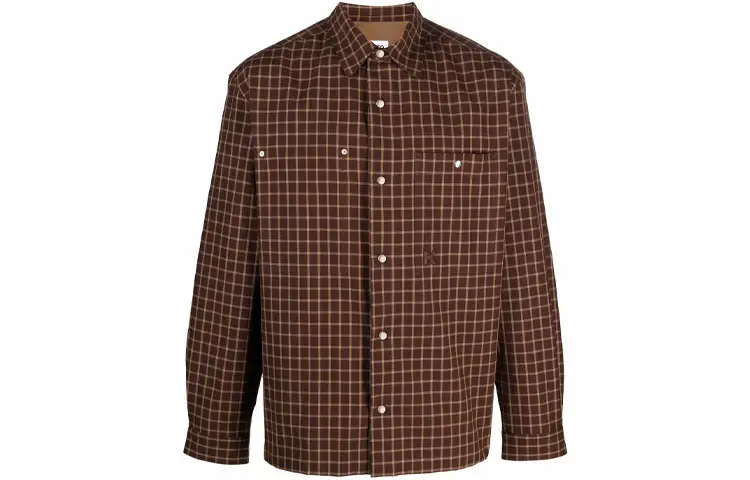 KENZO Shirts Men's Brown Lapel Moderate Shirt