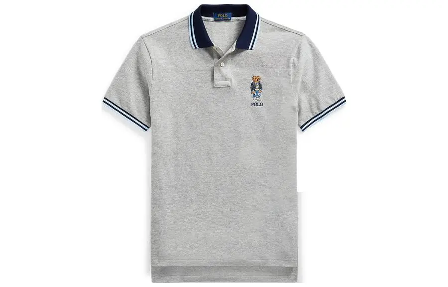 Polo Ralph Lauren Polo Bear Polo Shirt Custom Slim Fit Men's Gray