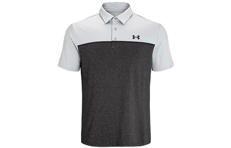 Under Armour Playoff Polo Shirts Men's Black Polo Collar Moderate Straight Fit