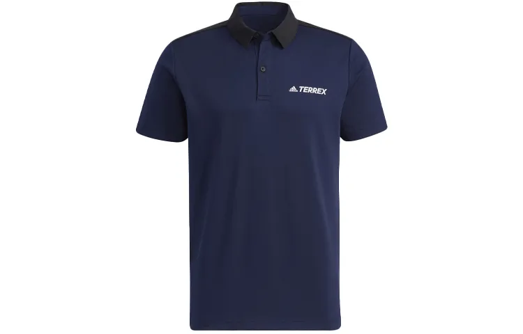Adidas Polo Shirts Men's Navy Polo Collar Moderate Straight Fit