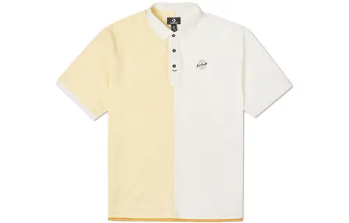 Converse Polo Shirts Men's Beige Yellow Polo Collar Moderate Straight Fit